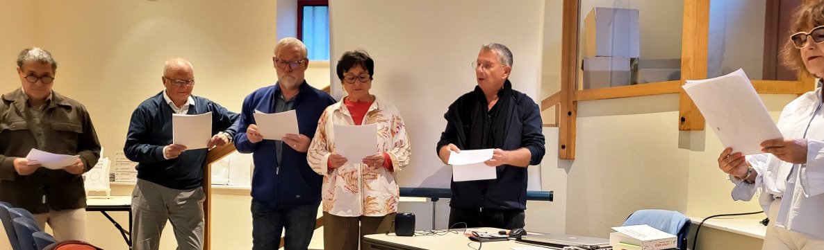Répétition d'un extrait du chapitre 2. Thierry, Pierre, Dominique, Annick, Christian, Eliane