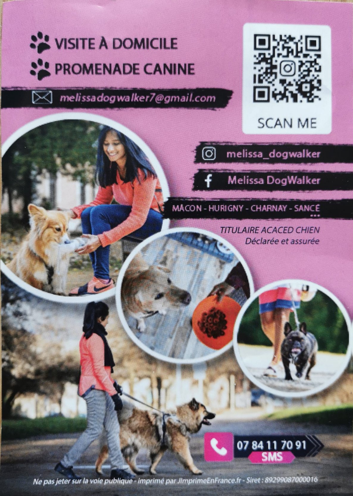 Melissa Litaudon est aussi DOG WALKER.